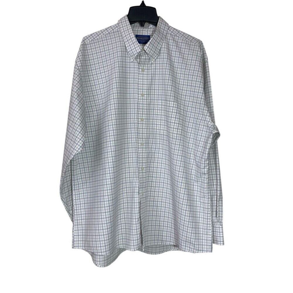 Pendleton Woolen Mills Button Down Shirt Mens Size XXL White Plaid Check